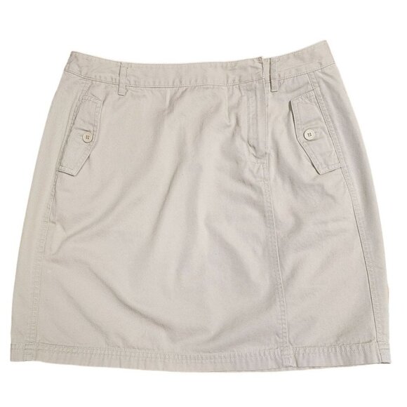 Carolina Blues Size 10 Lightweight Tan 100% Cotton Jean Mini Skirt - Picture 1 of 4